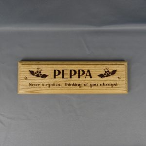 Oak Wall Memorial Plaque 20" x 6"