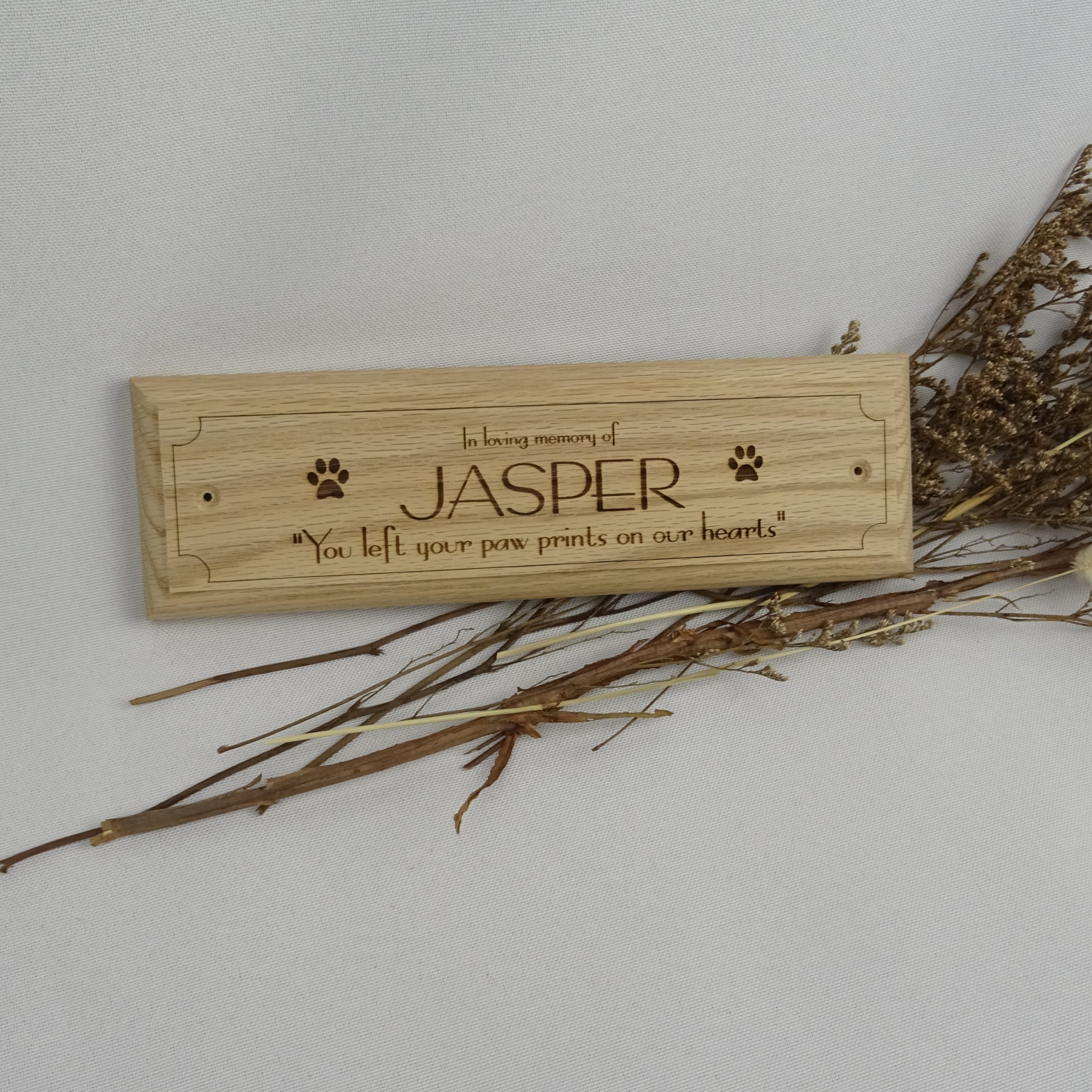 Oak Memorial Plaque 15" x 5" - Image 3