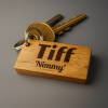 Personalised Oak Keyring - Small - Image 2
