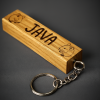 Personalised Oak Block Keyring - Large - Image 2