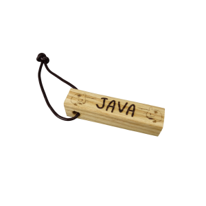 Personalised Oak Block Keyring - Small