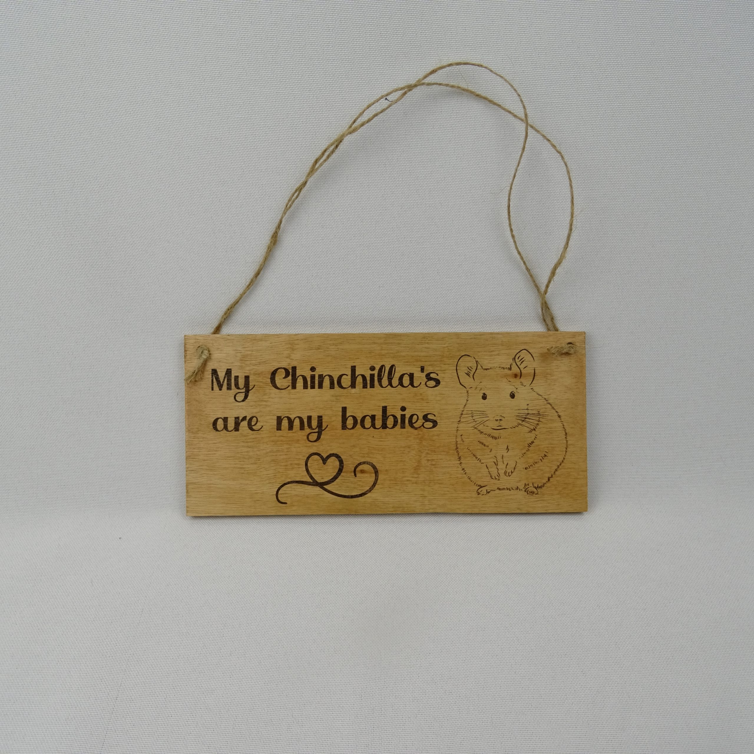 Hanging Sign 'My Chinchilla's Are My Babies'