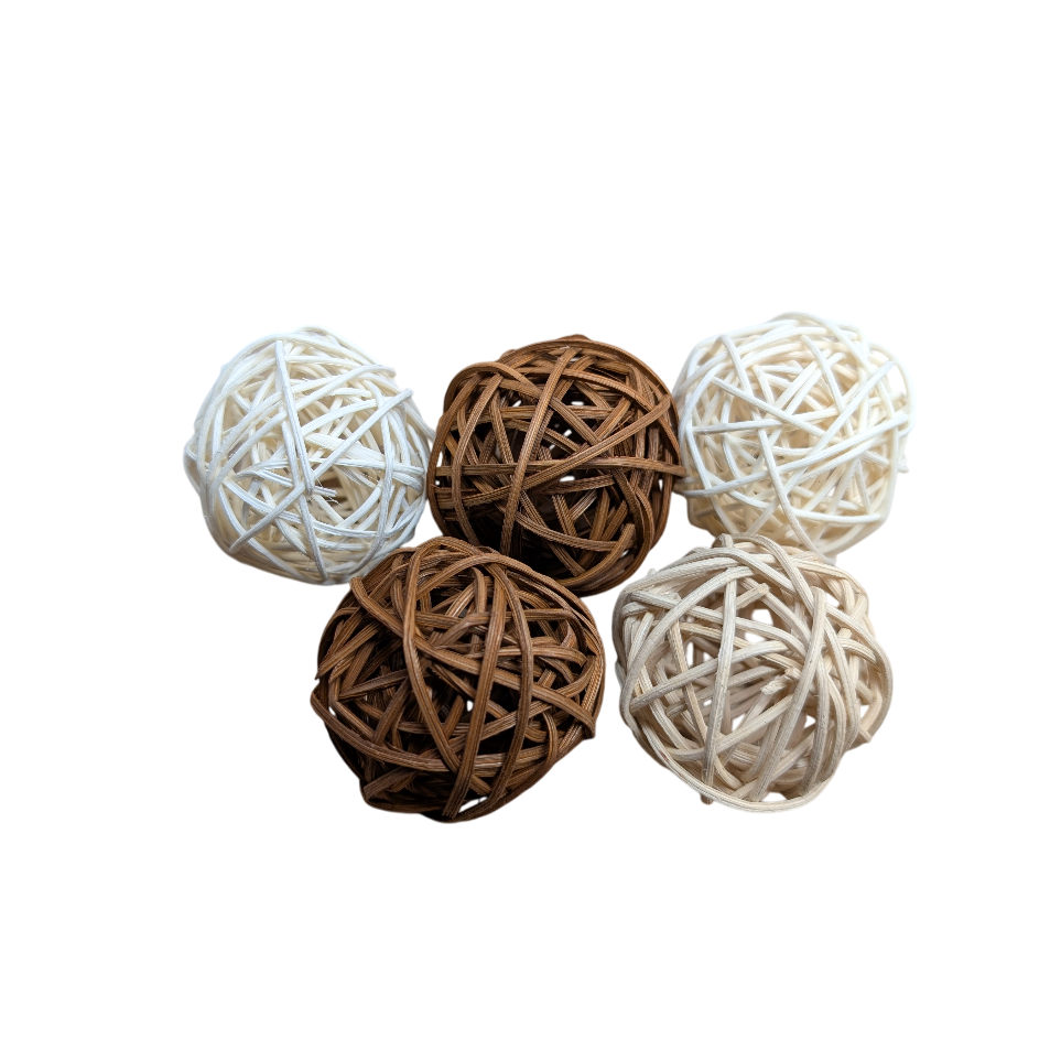 Large Wicker Balls - 5 Pack